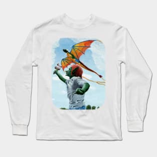 Goblin Kite Flying Monster Fantasy Image Long Sleeve T-Shirt